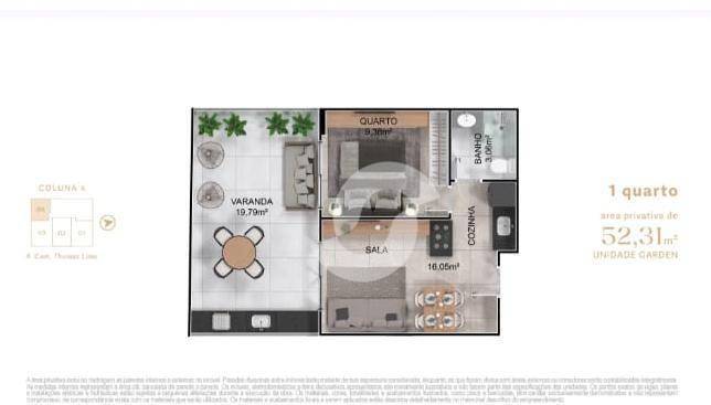 Apartamento à venda com 1 quarto, 52m² - Piratininga,Niterói